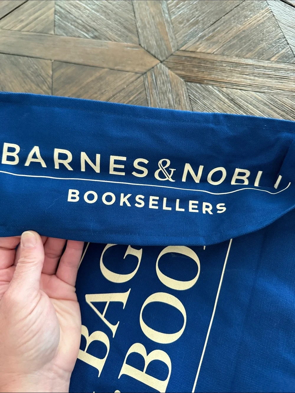 Barnes & Noble A Bag of Books Blue Organic Cotton Canvas Tote Bag Book Lover